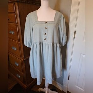 Light Denim Short Dress, Size Medium